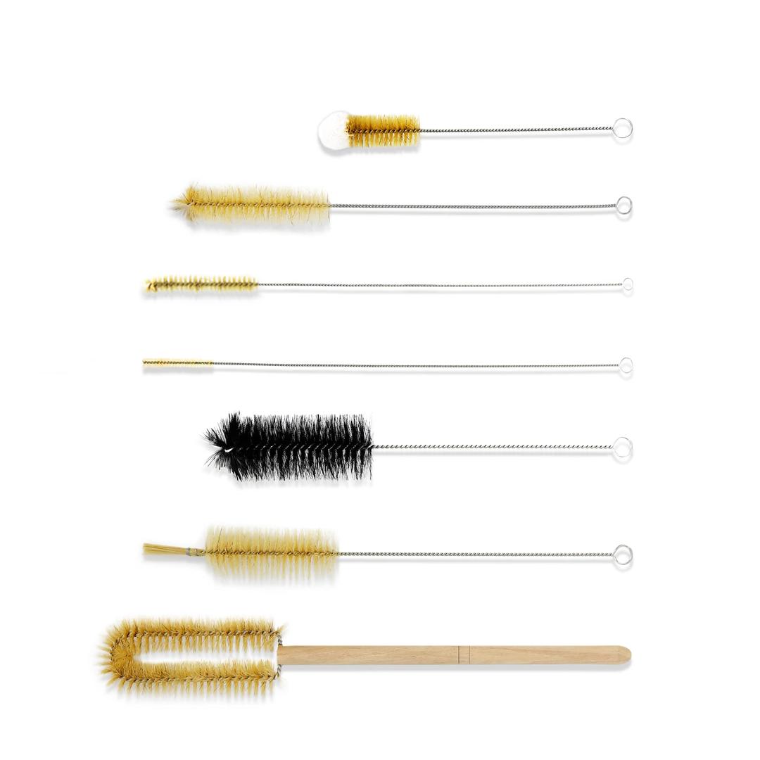 Cleaning Brush Set, 7PCS of Brush Cleaner for Labware, Tube, Bottle with Pipes, Narrow Nozzles, Nylon Bristles Material, CBS7A1