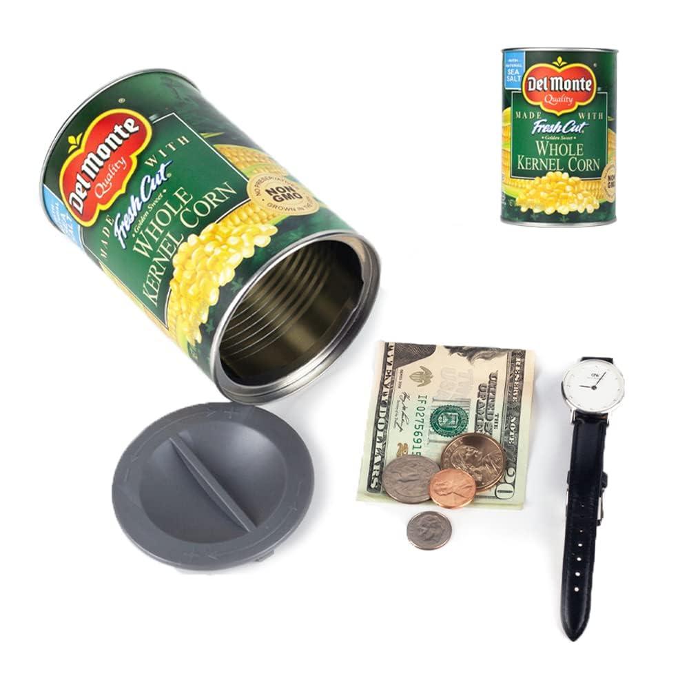 Fake Can Diversion Safe，Perfect for Hiding Storage Key，Cash ，Jewelry， Card，Coins-Keep Your Valuables Safe-Corn