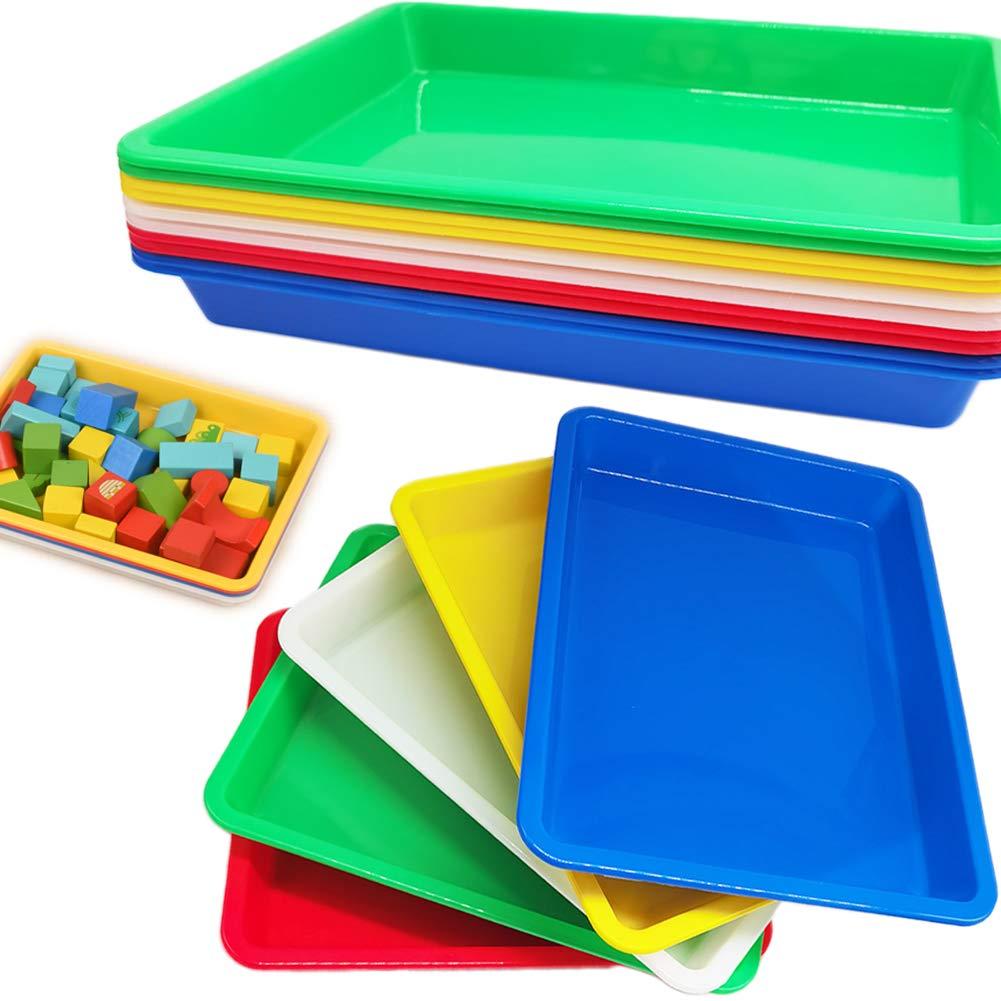 10 Pcs Plastic Art Trays,Multicolor Activity Tray Organizer Serving Tray for Crafts,DIY Projects,Painting,Beads,Organizing Supply