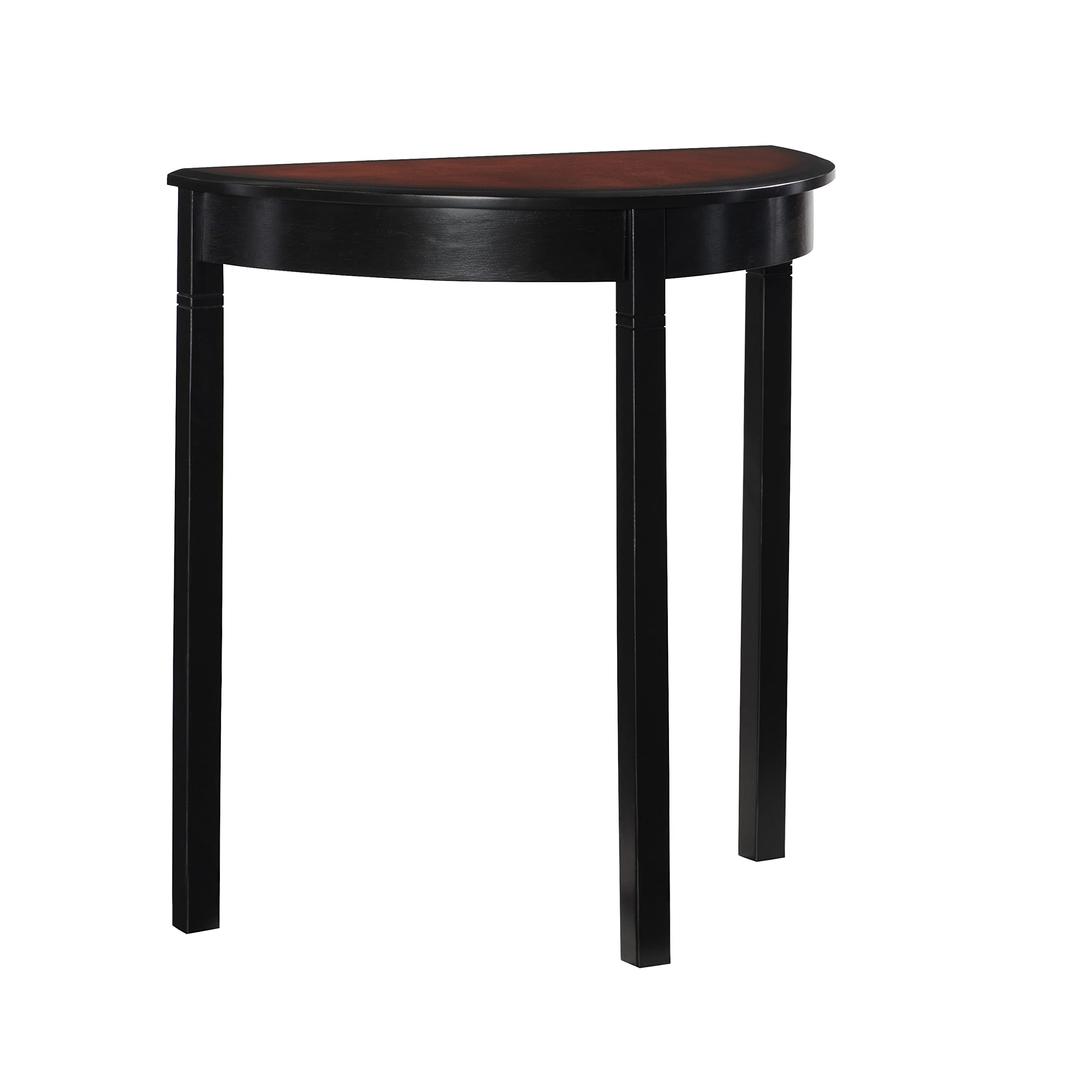 Linon Lune Black Wood Console Camden Table, 26" w x 13" d x 28" h, Cherry Demi