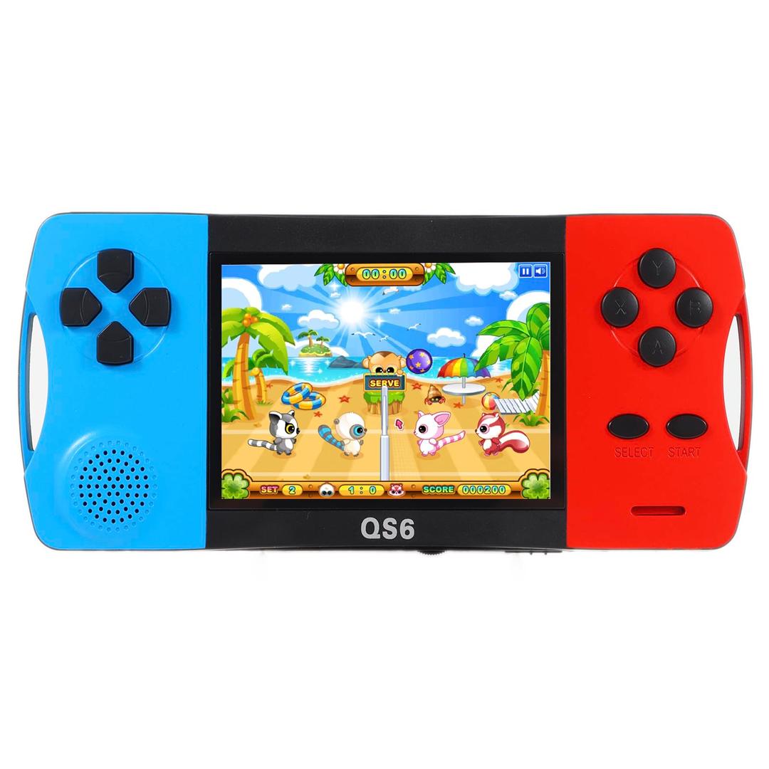 3.2" Large Screen Rechargeable Portable Handheld Games for Kids Ages 4-10, Preloaded 138 Classic Mini Games,Arcade Electronic Toy Support TV Output Birthday Xmas Present for Boys Girls(Blue+Red)