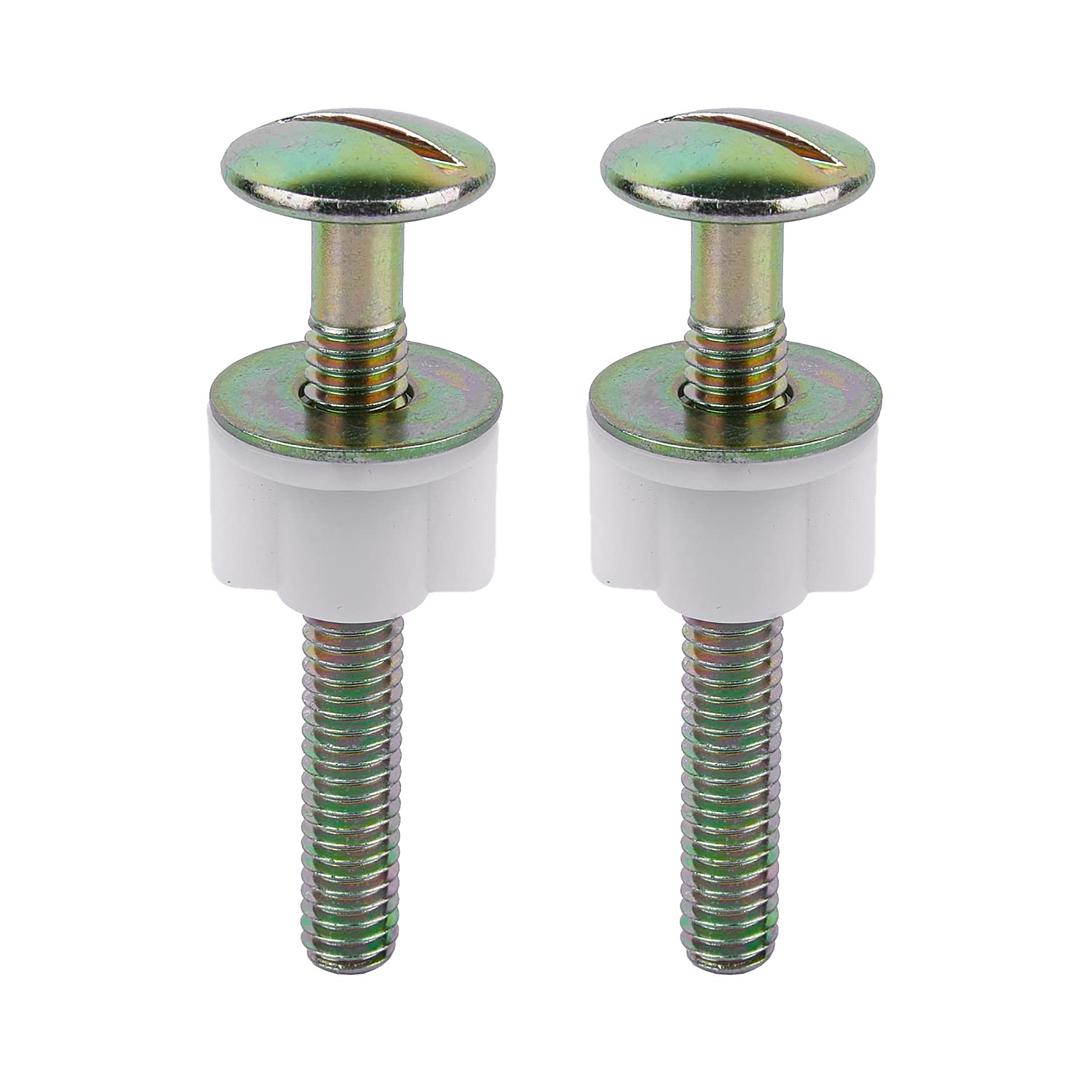 Universal Toilet Seat Bolts and Screws Replacement Kit, Heavy Duty Metal Fasteners with Plastic Nuts and Washers for Top Mount Toilet Seat Hinges, Compatible with Kohler, TOTO, American Standard