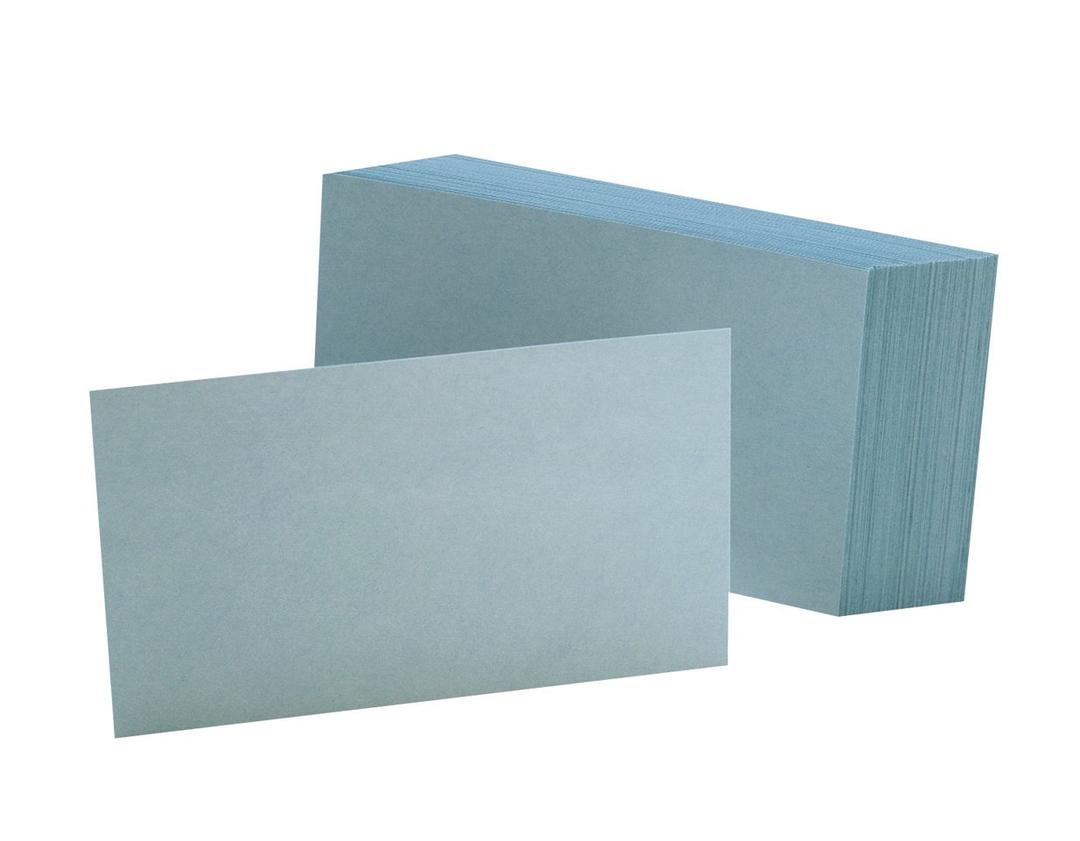 OxfordBlank Color Index Cards, 3" x 5", Blue, 100 Per Pack (7320 BLU)