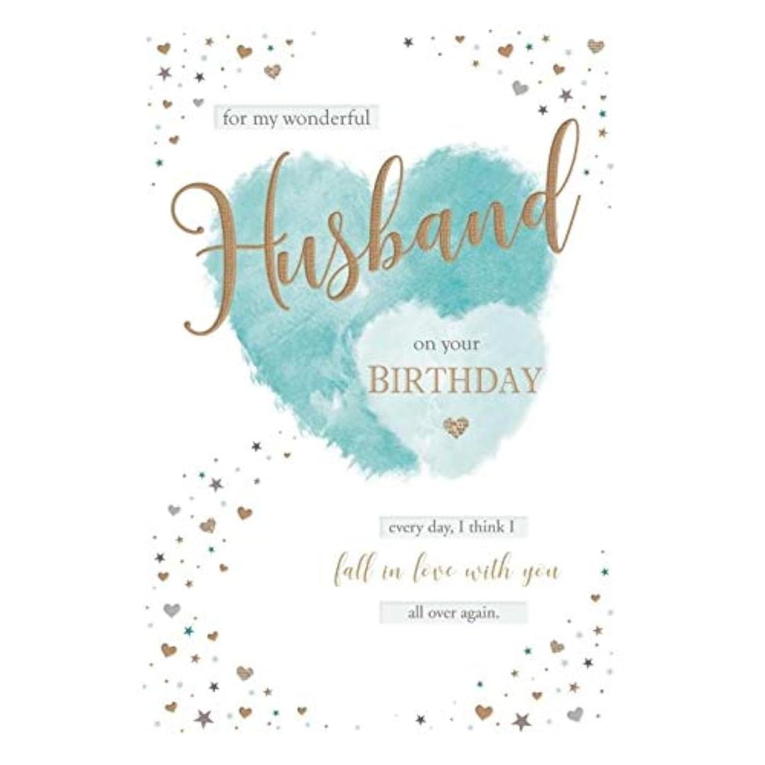 With Love To My Husband On Your Birthday Greeting Card With A lovely Verse