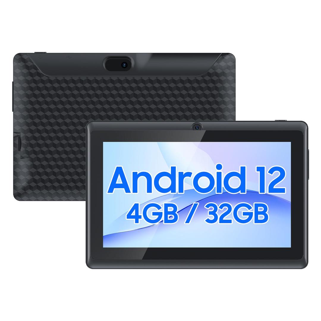 Tablet 7 inch Android 12.0 Tablets 4GB RAM 32GB Storage 512GB SD Expansion Tablets PC, Quad-core Processor 1280x800 IPS HD Touchscreen 2MP+5MP Dual Camera Tab, Support WiFi6 Bluetooth 3000 mAh Battery