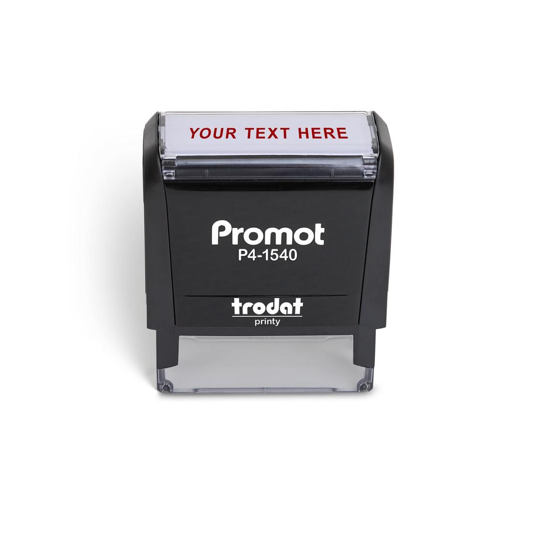 Promot Self Inking 1 Line Custom Stamp - Personalized Name Stamp for Office, Teacher, Address & Business Label Stamp - Choose Font, Ink Color, Pad, for Personal & Professional Use - Small