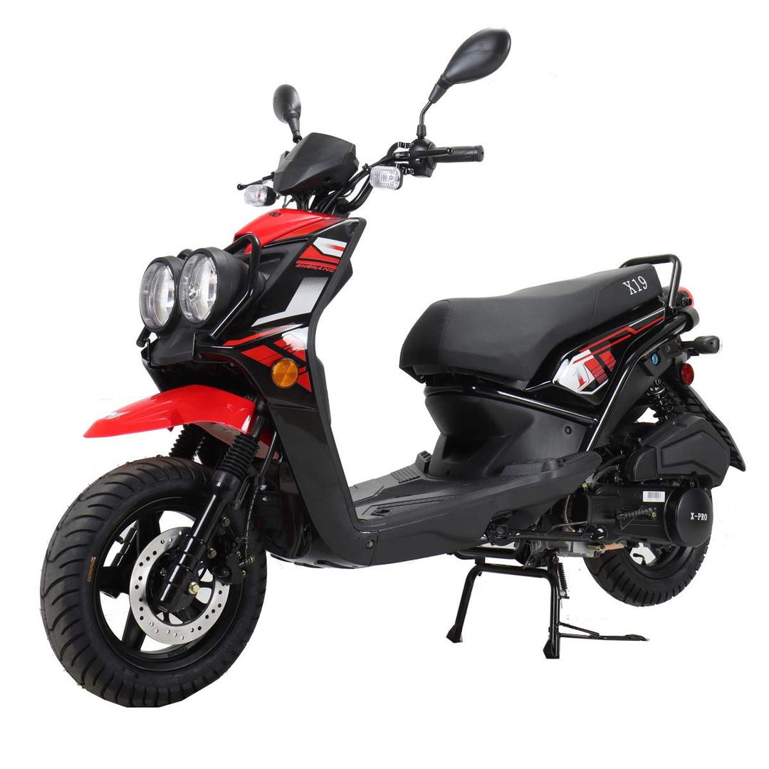 X-PRO 150cc Moped Street Gas Moped 150cc Adult Bike with 12" Aluminum Wheels (Red, Factory Package)