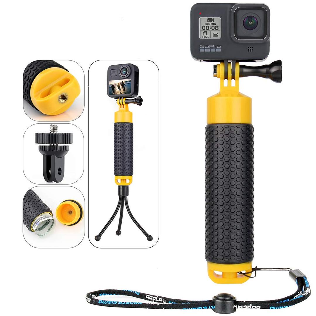 GEPULY Waterproof Floating Hand Grip Compatible with GoPro Hero 10, 9, 8, 7, 6, 5, 4, 3, 2, 1, Session, Fusion, Max, Handler and Handle Mount Accessories for All Action Camera Water Sports