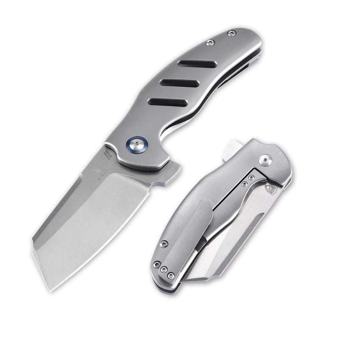 Kizer Cutlery Flipper Folding Pocket Knife Frame Lock Titanium Handles Tactical Knife, Kizer Sheepdog C01C Ki4488