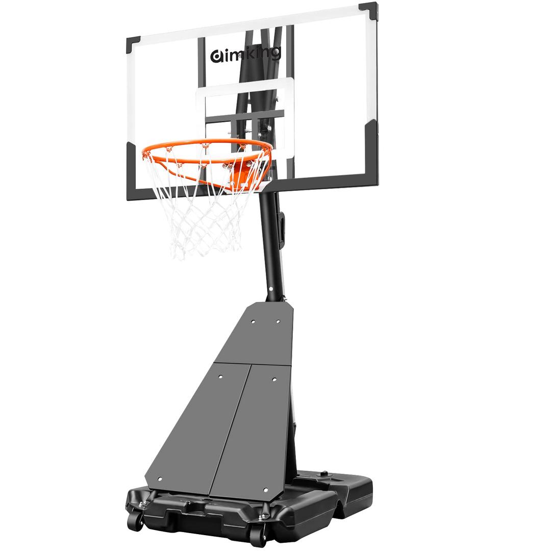 Basketball Hoop Outdoor System with 44 Inch Shatterproof Backboard, 4.8FT-10FT Height Adjustable Basketball Goal System for Youth/Teens/Adults Indoor Outdoor Pool