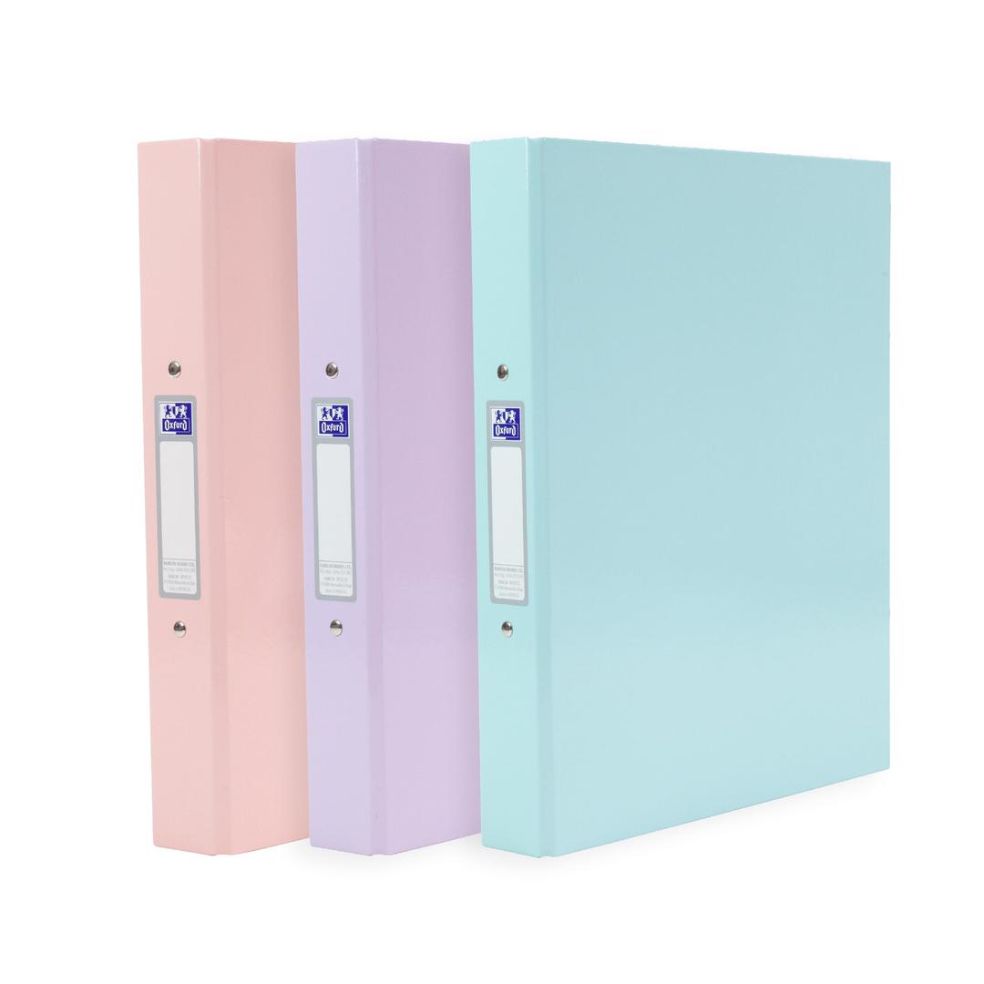 Oxford A4 Ring Binders, Pastel, Pack of 3 Folders 40mm