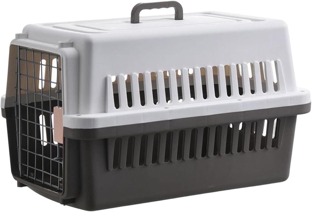 SKY-TOUCH Portable Hard Sided Pet Carrier Carry Breathable Crate Puppy Cage Tote Transport Box Travel Kennel for Cats, Kitten,Dog,Trips Outdoor, Safety closure system, Aeration grids,L 48*W 30*H 32cm