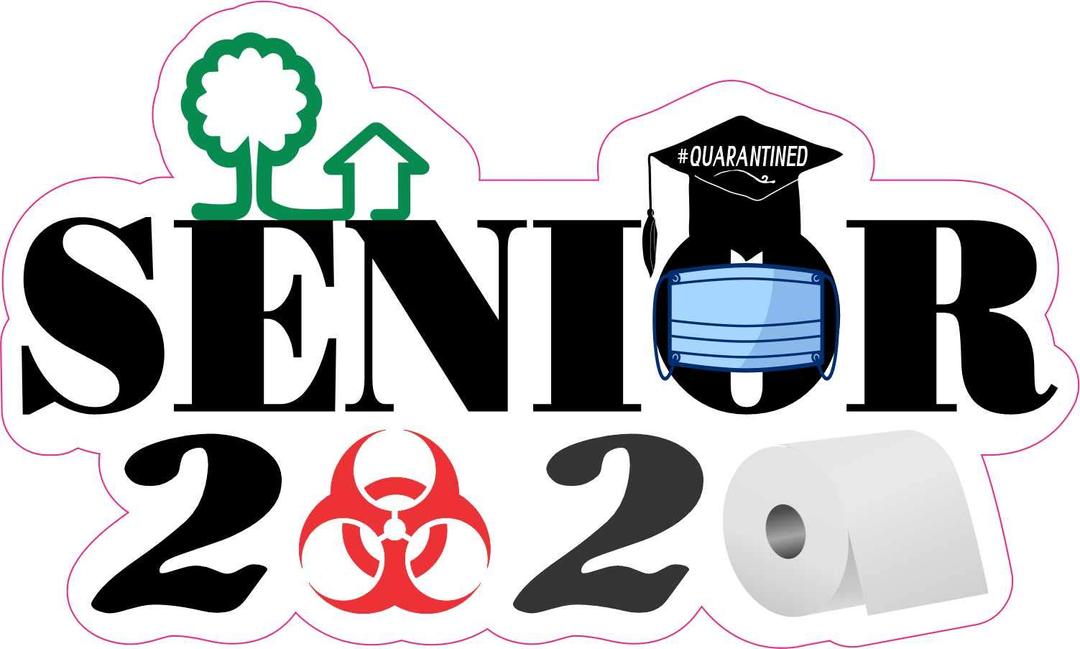 StickerTalk Biohazard Senior 2020 Vinyl Sticker, 5 inches by 3 inches