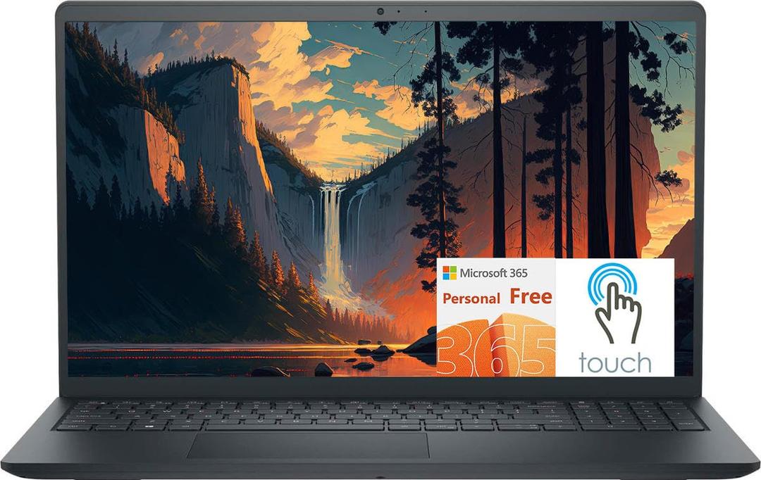 DellInspiron 15 Laptop, 15.6" Full HD Touchscreen Business & Student Laptop computer, AMD Ryzen 5 7530U 6-Core Processor, 32GB RAM 1TB SSD, Windows 11 Laptop with 1 Year Microsoft 365, Carbon Black