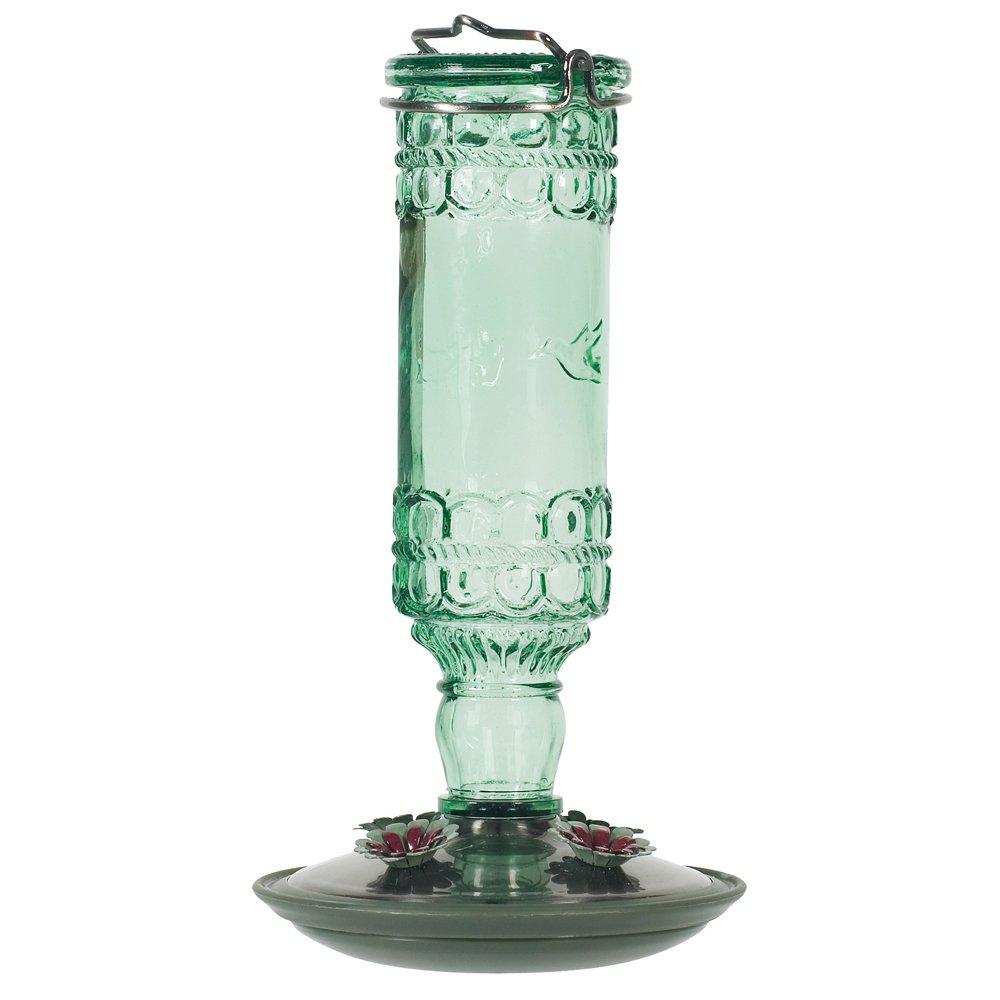 Perky-Pet8108-1SR Antique Glass Bottle Hummingbird Feeder - Outdoor Garden Décor - 10 Oz