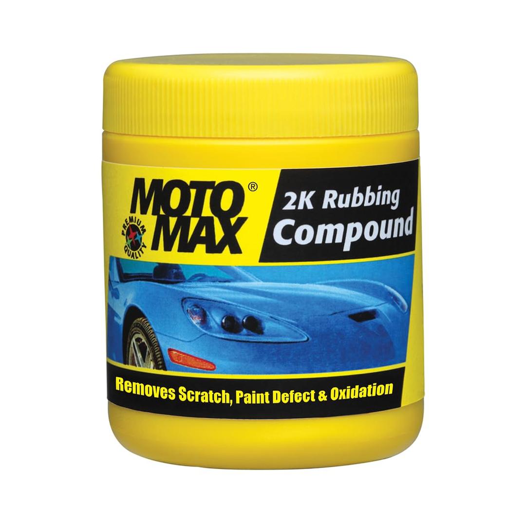 Motomax 2K Rubbing Compound 200g | Removes Minor Scratches, Swirl Marks, Paint defect and Oxidization from metal surfaces on Cars, Bike, Motorbikes | Removes dirt, grime, stains to make surface glossy