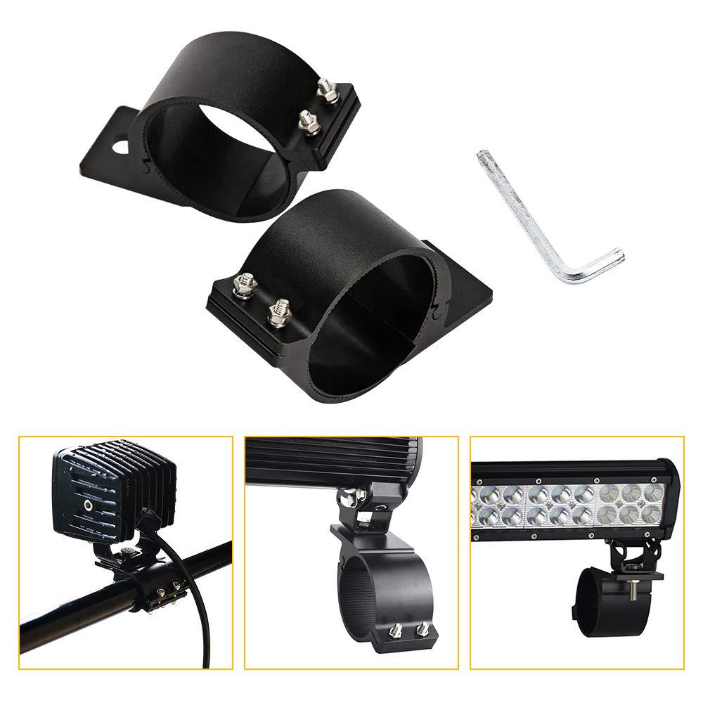 3 Inch Tube Clamp Mounting Bracket 3’’ Bull Bar Roof Rack Roll Cage Mounts LED Square Round Work Light & Light Bar for Off Road ATV UTV Boat