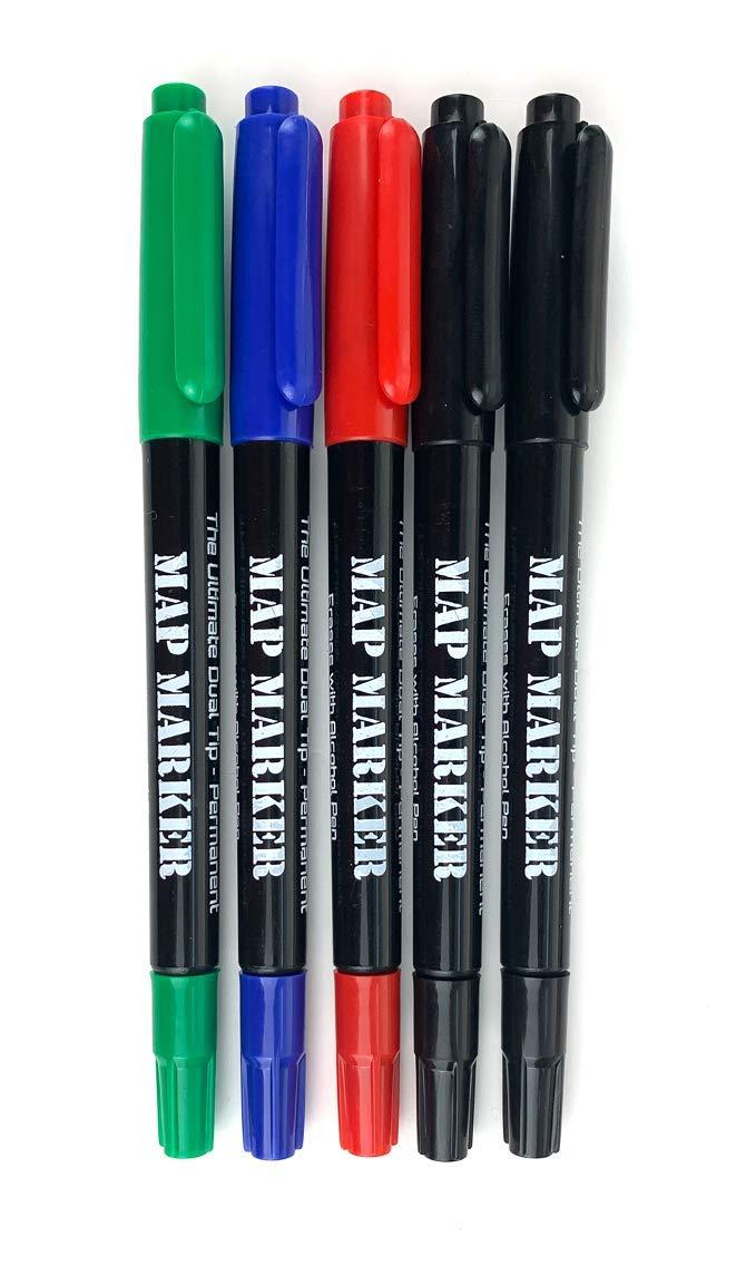 Map Markers - Dual Tip, Pack of 5