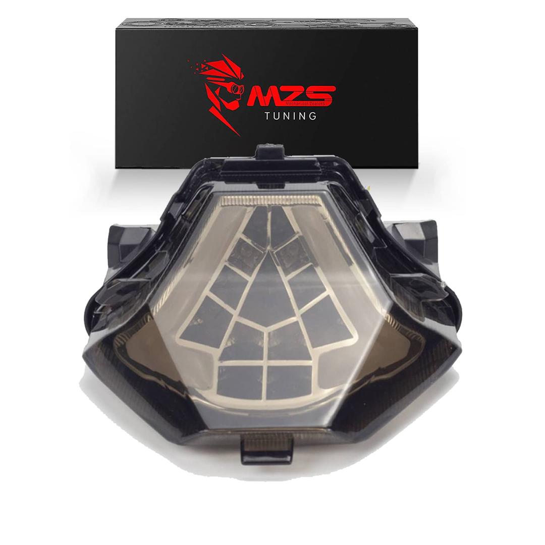 MZS Motorcycle Tail Light, LED Turn Signal Integrated Blinker Smoke Compatible with MT07 MT-07 FZ-07 FZ07 2014-2017 | YZF R3 2015-2024 | R25 2014-2024 | MT-03 2015-2019 | MT-25 2015-2019