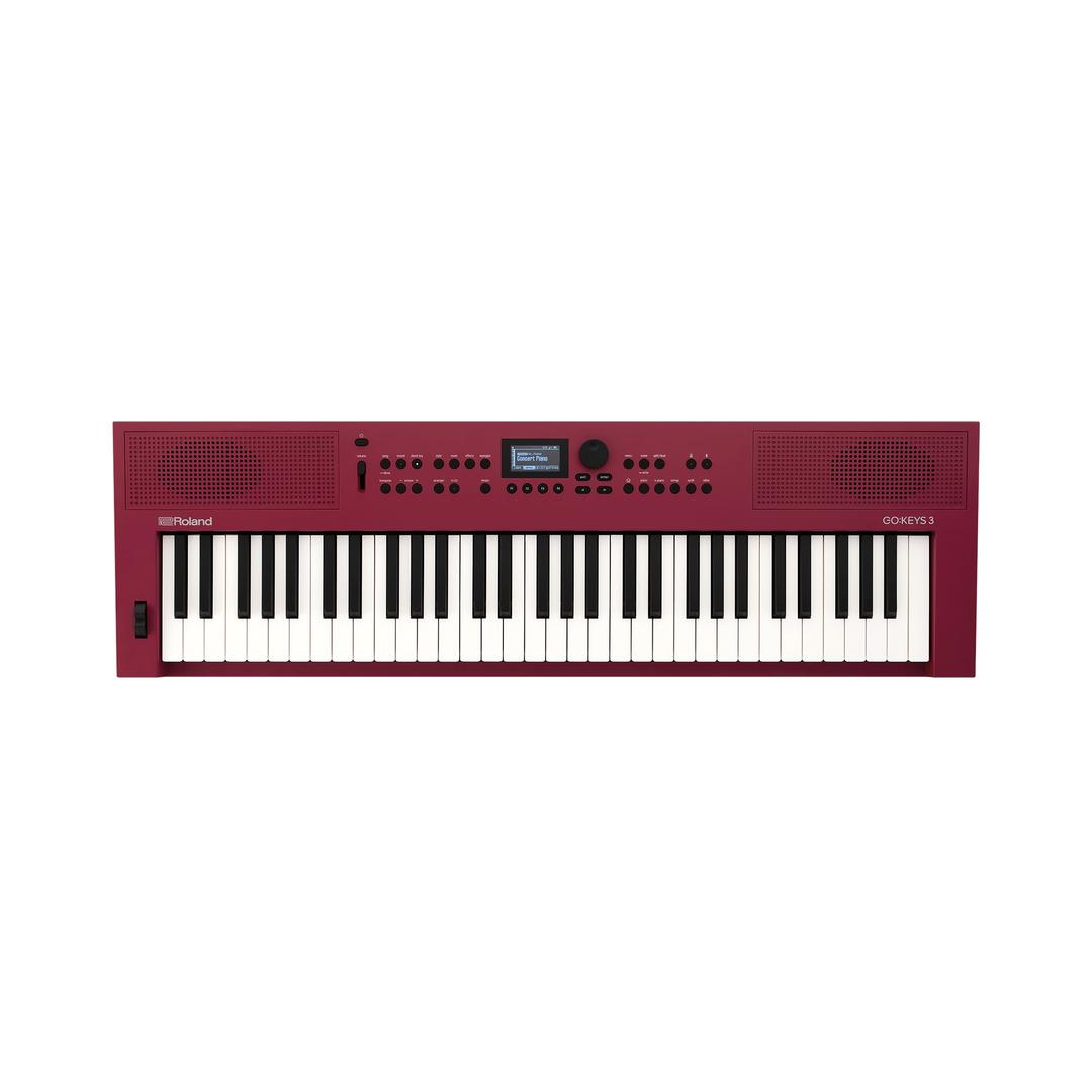 Roland GO:KEYS 3 Music Creation Keyboard | 61-Note Keyboard | Built-In Stereo Speakers | Bluetooth Audio/MIDI Support for Music Streaming - Dark Red