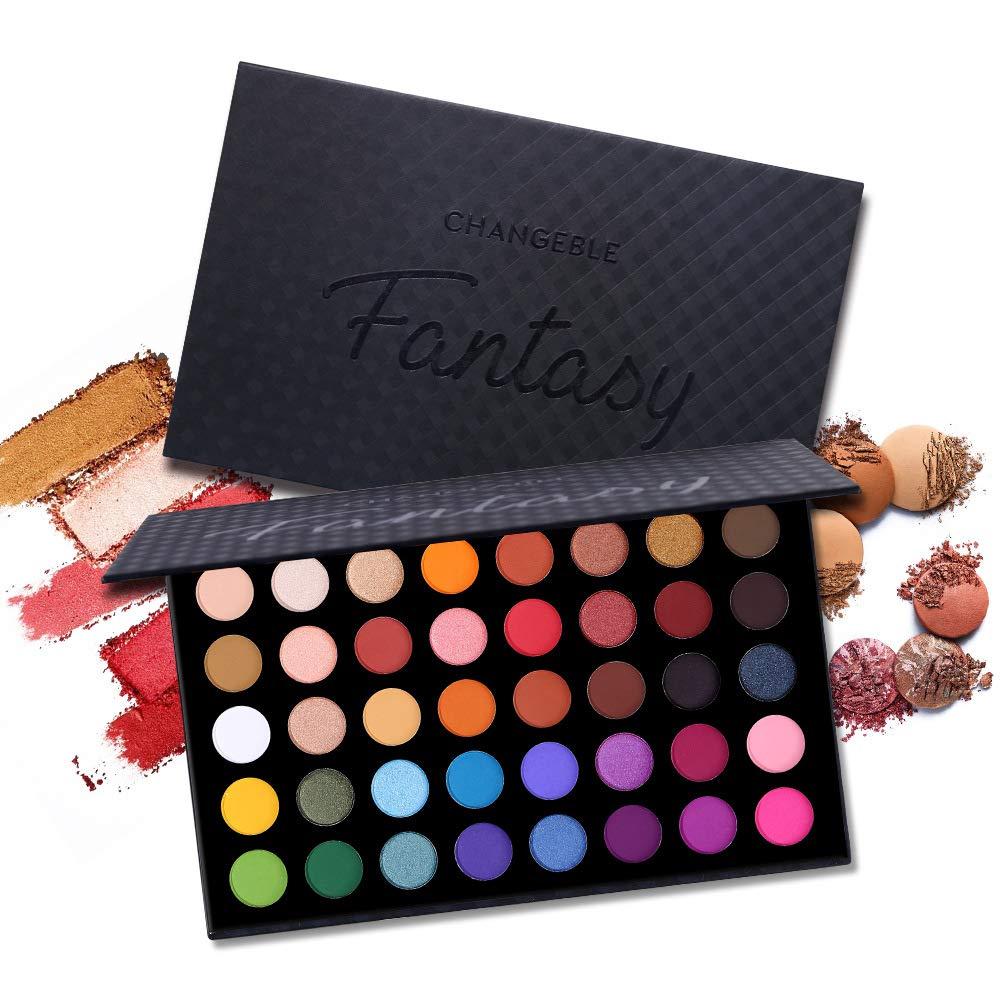 RuoxiCHANGEABLE Fantasy Eyeshadow Makeup Palette Set Professional 40 Colors Matte Shimmer Eye Shadow Pallet Natural Nude Pigmented Blendable Cosmetics