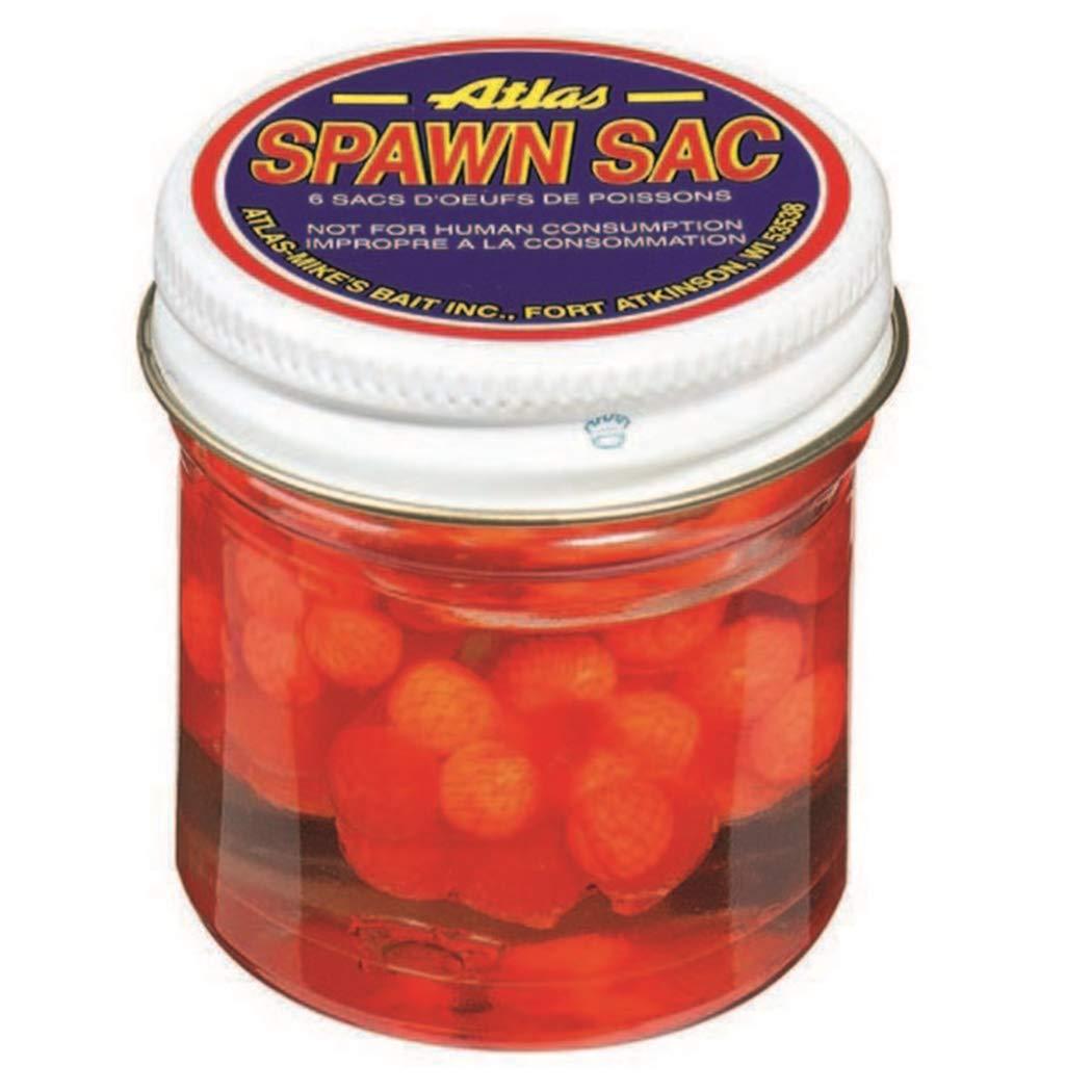 Atlas Mike's Floating Spawn Sack Salmon Fishing Bait Eggs (Pack of 6), Orange (62003)