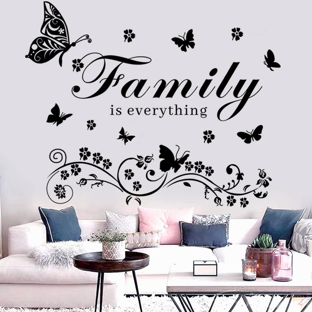 Wall Decor Sticker Vinyl Wall Art Decal Removable Wall Stickers Quotes Family is Everything Wall Decals Family Wall Art Letters Wall Decal Word Lettering Wall Sticker for Living Room Bedroom Dining Room Kitchen.