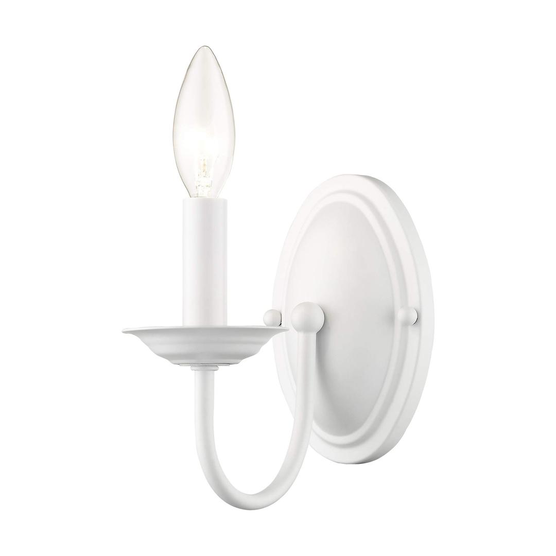 Livex Lighting 4151-03 Williamsburg 1-Light Wall Sconce, White