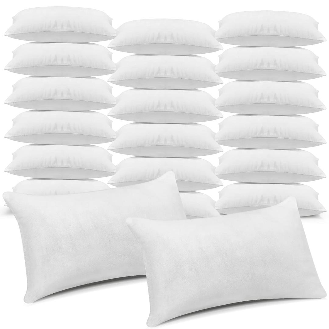 Queen Size Pillows for Sleeping Bed Pillow Inserts Hotel Pillows Bulk for Stomach, Back and Side Sleepers Machine Washable, 30 x 19 Inches (600 G, 20 Pack)