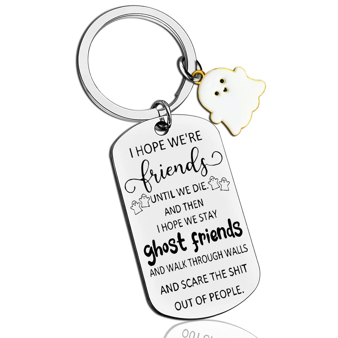 Halloween Gifts Best Friend Keychain Gifts For Women Friends Birthday Gifts Cute Keychain Gift For Friend Bestie Gift BFF Gifts Friendship Gifts For Women Ghost Keychain Keyring