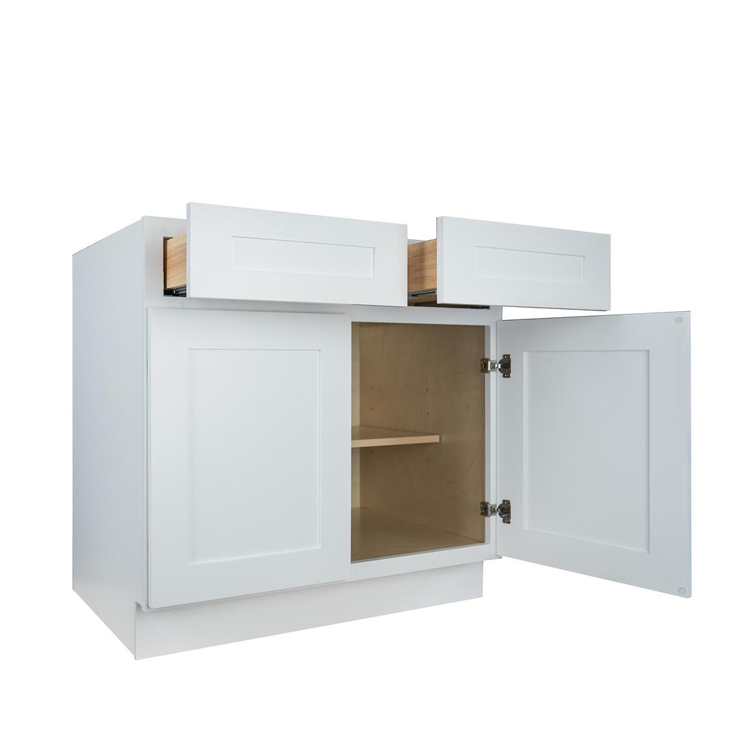 Base Kitchen Cabinet 30 in. W x 24 in. D x 34.5 in. H in Shaker White Ready to Assemble