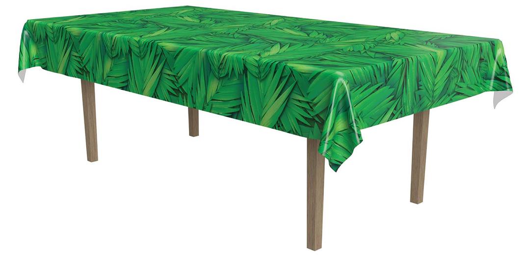 Beistle Palm Leaf Tablecover, 54” x 108” – Plastic Table Cloth, Hawaiian Party Decorations, Tropical Table Cloth, Jungle Tablecloth, Hawaiian Table Cloth, Luau Party Decorations