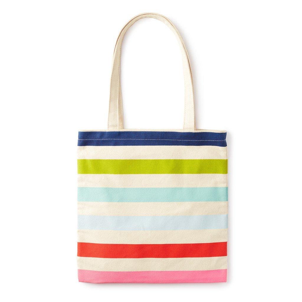 kate spade new york Canvas Tote Bag with Interior Pocket, Candy Stripe