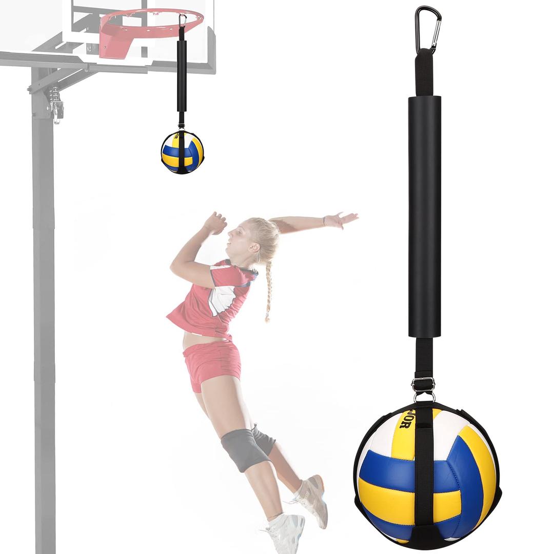 TOBWOLF Volleyball Spike Trainer, Solo Serve Trainer Volleyball Attack Trainer, Volleyball Training Aids Volleyball Spike Training System Improves Serving, Jumping, Arm Swing Mechanics & Spiking Power