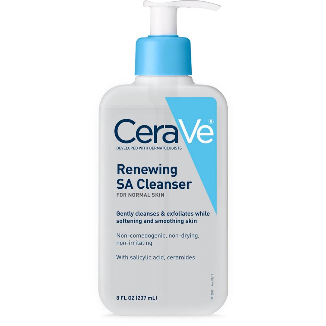 CeraVeRenewing Salicylic Acid Cleanser, Formulated With Hyaluronic Acid, Niacinamide, & Ceramides, Gentle BHA Exfoliating Face Wash Smooths & Softens Skin, Non Comedogenic & Fragrance Free, 8 Ounce