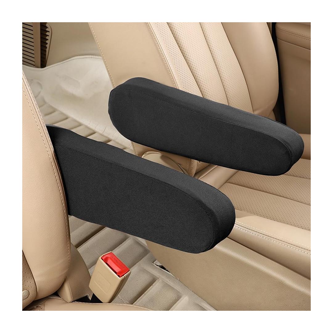 AUCELI 2 Pcs Car Front Seat Armrest Covers, Cloth Fabric Armrest Protectors, Direct Replacement Center Console Lid Armrest Cover Skin, Universal Accessories for Car, SUV, Truck and Van