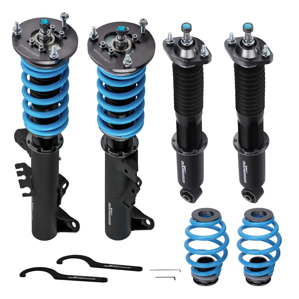 maXpeedingrods Coilover for BMW E36 3 Series 1990-1999, 24 Levels Damping Adjustable Coilovers Suspension Kit, Coil Spring Shocks Absorber Struts, T6 Upgraded Coilover Lowering Kit Blue