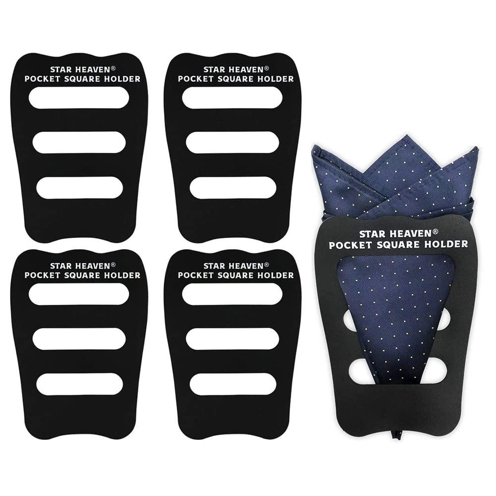 Star Heaven Pocket Squares Holder For Men, Best Accessories for Suits, Tuxedos,Vests and Dinner Jackets, 5Pack Assorted.