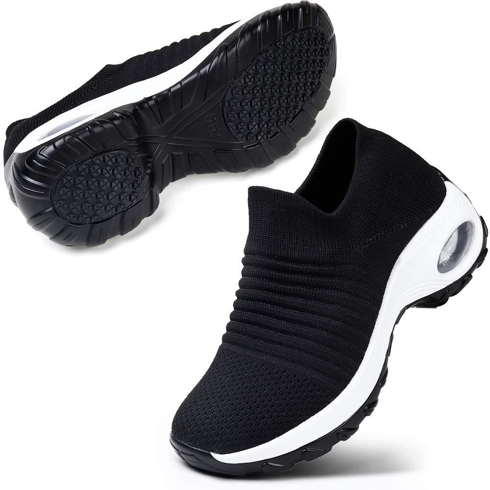 STQ Walking Shoes for Women Slip on Sock Sneakers Non Slip Air Cushion