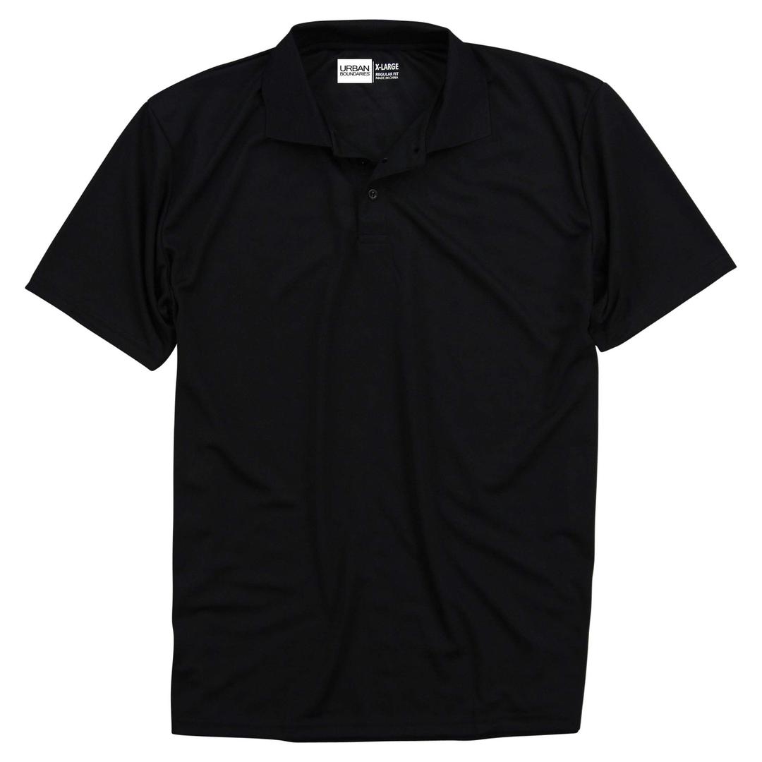 Urban Boundaries Mens UPF 30+ Active Golf Tennis Sports Polo Shirt (Black, X-Large)