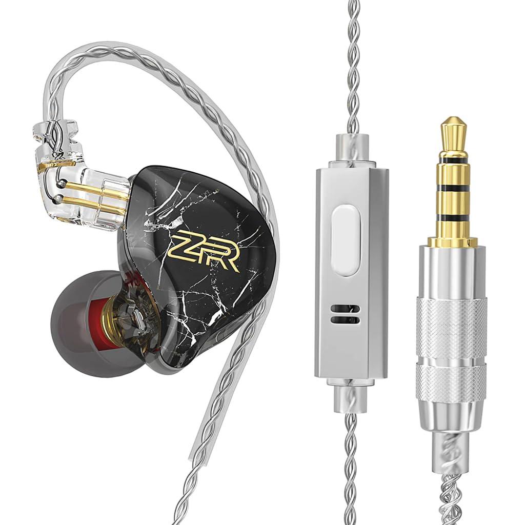 ND Audio ZR Wired IEM Earphone, 10mm Dynamic Driver In-Ear Monitor Earphone, Powerful Bass, Live-Stage Sound Effects, HD Microphone Noise Isolation 2Pin 0.75mm Connector Silver Plated Detachable Cable