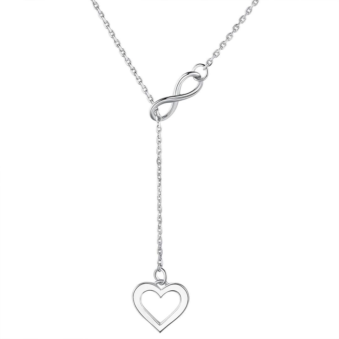 AM ANNIS MUNNInfinite Heart Necklace - 925 Sterling Silver Heart Necklaces for Women Gifts for Wife Women on Birthday Womens Jewelry Necklace