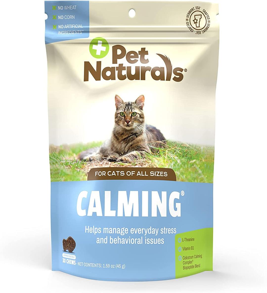 Pet Naturals Calming Chews for Cats, 30 Chews - Behavioral Support and Anxiety Relief for Travel, Boarding, Vet Visits and High Stress Situations