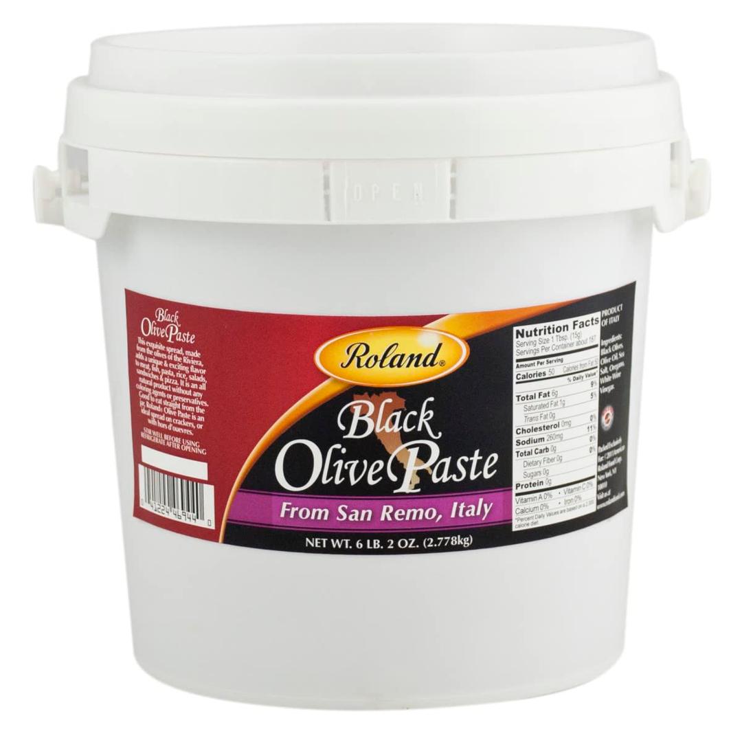 Roland FoodsBlack Olive Paste, Specialty Imported Food, 6 Lb 2 Oz Pail