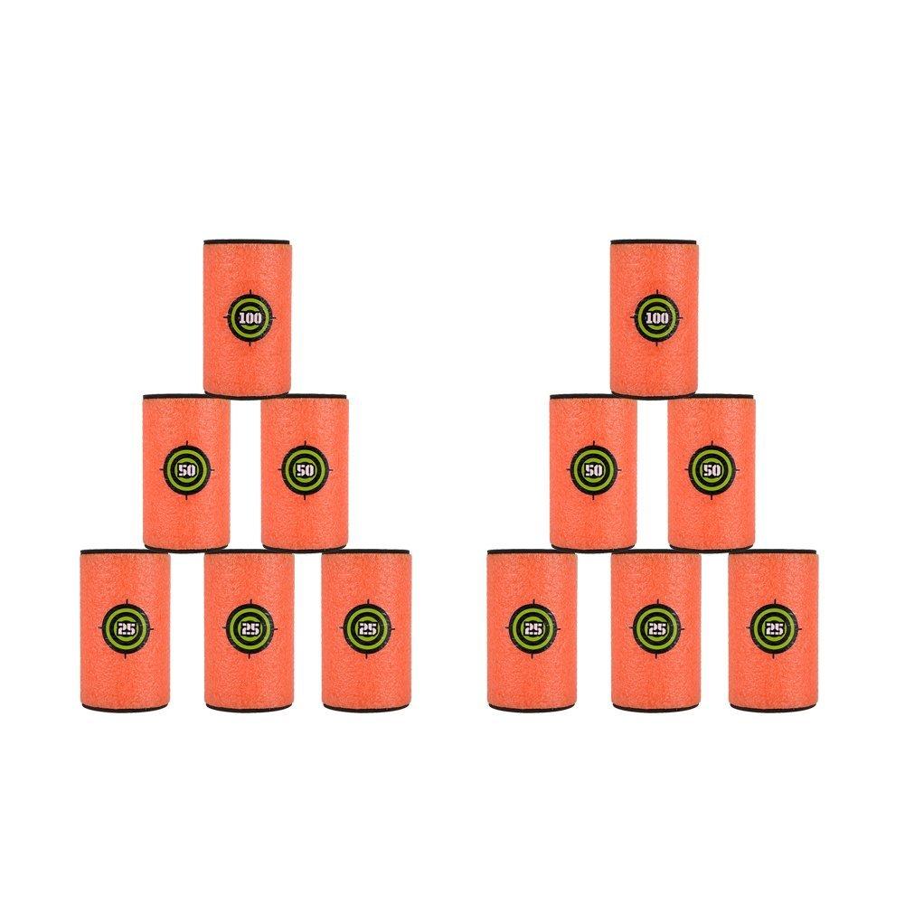 EVA Foam Soft Bullet Targets Can Sponge Refill Bullet Shoot Dart Series for Nerf N-Strike Elite Series Blasters Toy Gun and Target Games, 12 Pcs