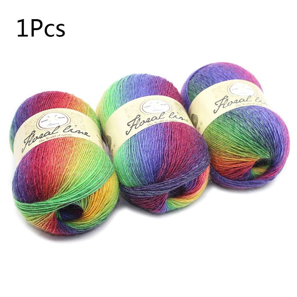 fivekim Soft Worsted Yarn Rainbow Gradient Colors Diy Baby Knitting Wool Shawl Scarf Crochet Thread Supplies Line