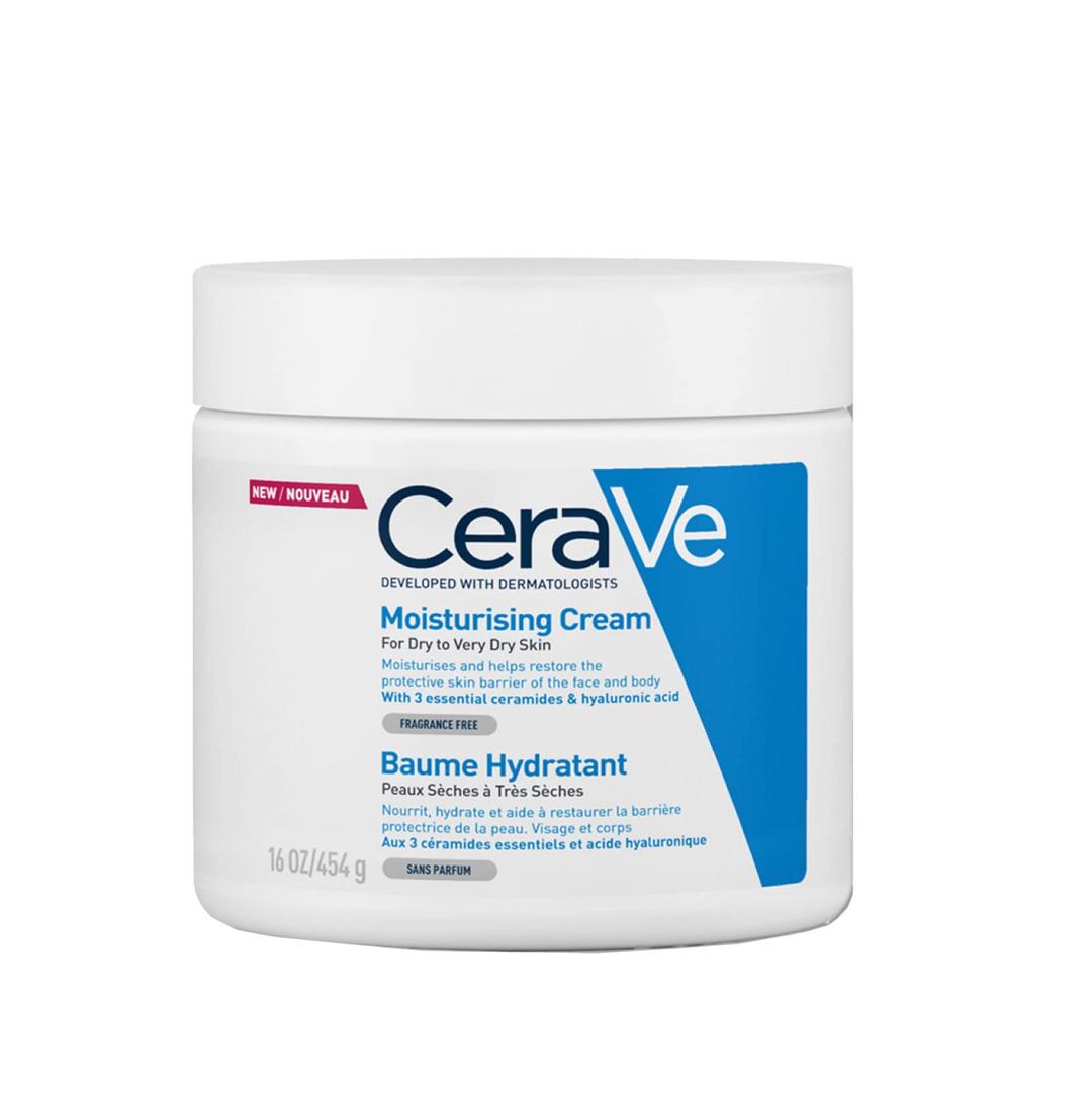 CeraVe Moisturizing Cream | 48H Body and Face Moisturizer for Dry to Very Dry Skin with Hyaluronic Acid and Ceramides | Fragrance Free | 16Oz, 454 g