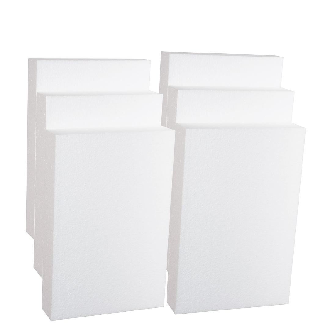 Silverlake Craft Foam Block - 6 Pack of 8x12x2 EPS Polystyrene Blocks for Crafting, Modeling, Art Projects and Floral Arrangements - Sculpting Sheets for DIY School & Home Art Projects