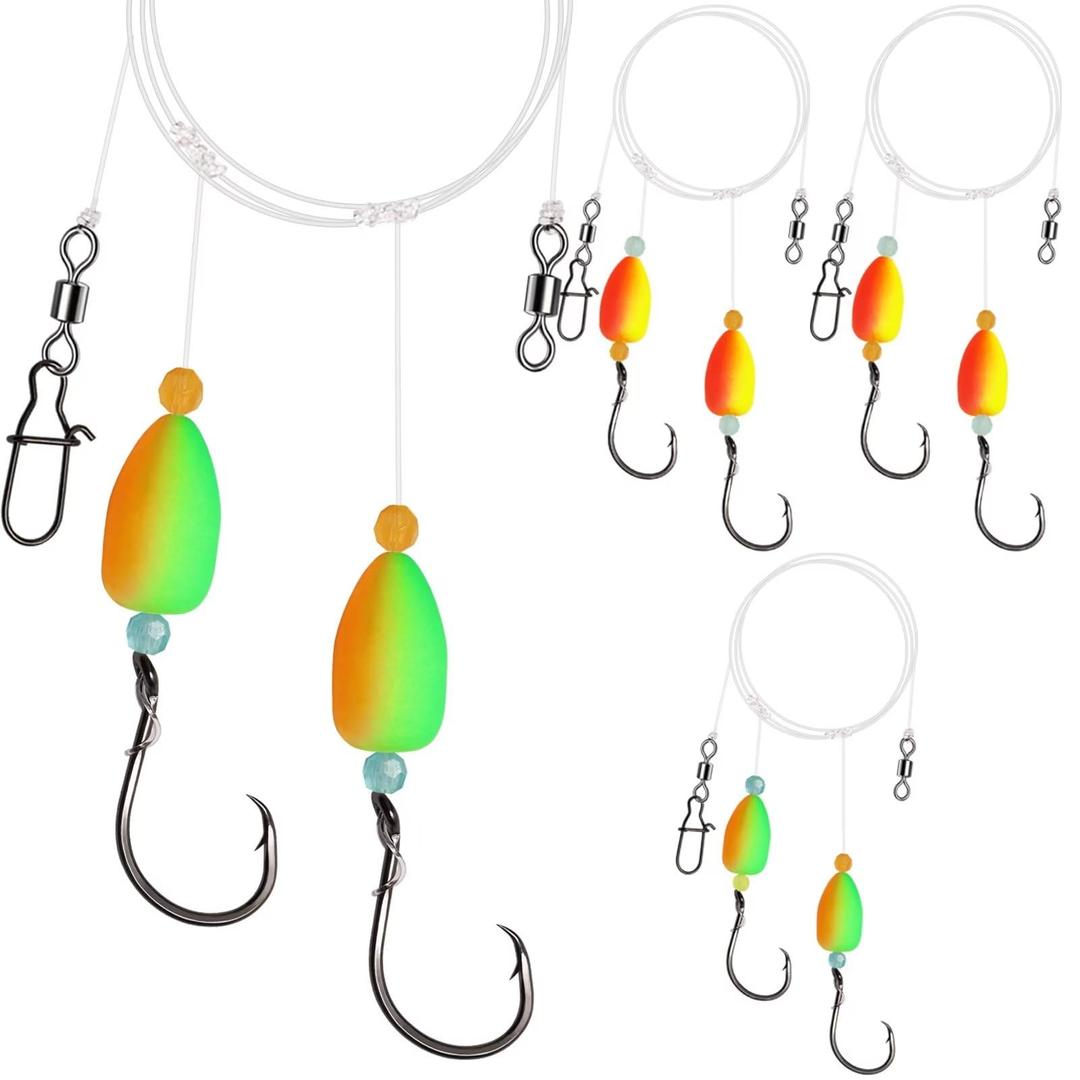 Pompano Rigs for Surf Fishing 10PCS/4PCS Pompano Rig with Two Pompano Floats Surf Fishing Rigs Saltwater 2 Shapes