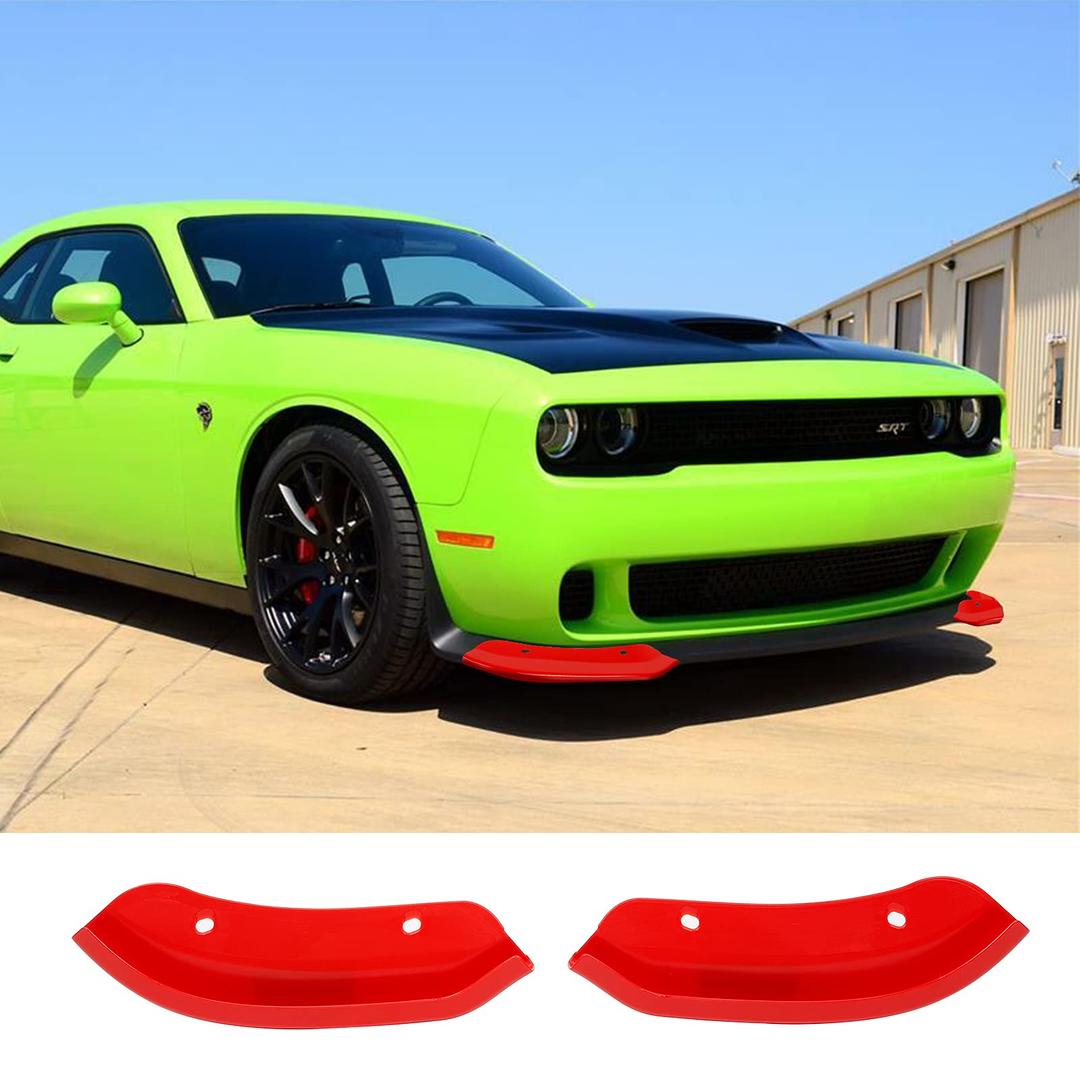 VoodonalaFront Splitter Bumper Lip Protector for Dodge Challenger HellCat Widebody 2015-2021(2pcs/set,red)